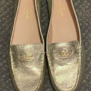 Kate Spade Metallic Gold Loafers Sz10